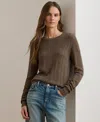 Ralph Lauren Women's Long Sleeves Pointelle-knit Sweater In Brown