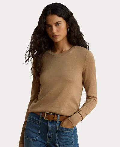 Ralph Lauren Women's Long-sleeve Crewneck Sweater In Nude