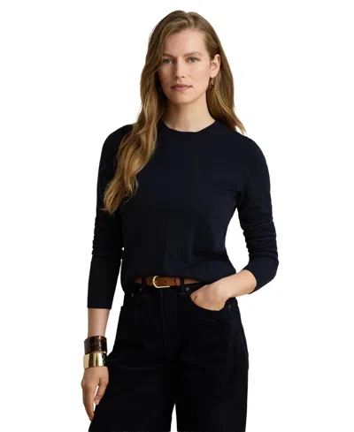 Ralph Lauren Women's Long-sleeve Crewneck Sweater In Black