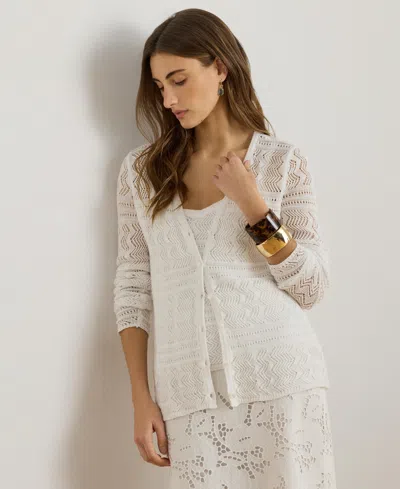 Ralph Lauren Women's Long-sleeve V-neck Cardigan In White