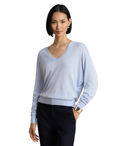 Ralph Lauren Women's Long-sleeve V-neck Sweater In Icy Blue