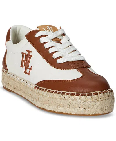 Ralph Lauren Luize Canvas Nappa Espadrille Sneakers In Brown