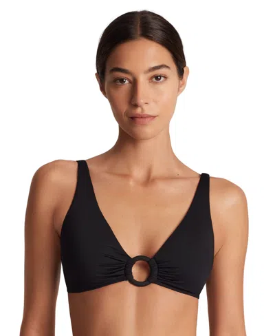 Ralph Lauren Women's Macrame-ring Bikini Top In Black