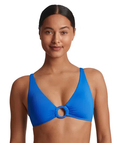 Ralph Lauren Women's Macrame-ring Bikini Top In Blue