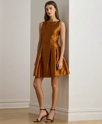 Ralph Lauren Women's Metallic Fit-and-flare Cocktail Dress In Brown