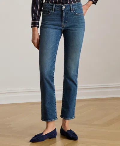 Ralph Lauren Women's Mid-rise Straight Ankle Jeans In Blue
