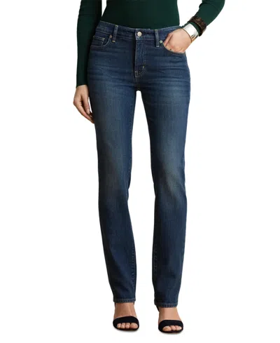 Ralph Lauren Women's Mid-rise Slim Straight Jeans In Blue