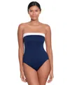 Ralph Lauren Women's Modern Bandeau One Piece Swimsuit In Bel Air