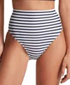 Ralph Lauren Women's Modern High Waist Striped Bikini Bottoms