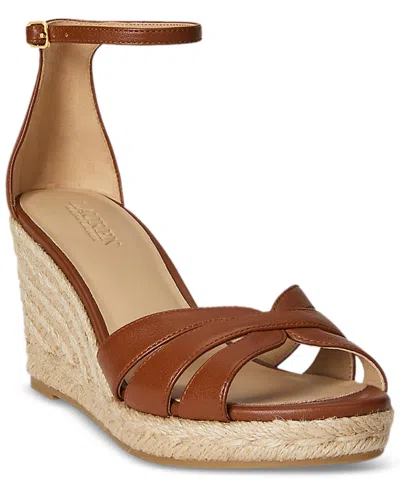 Ralph Lauren Women's Nellie Espadrilles Wedge Sandals In Lauren Tan