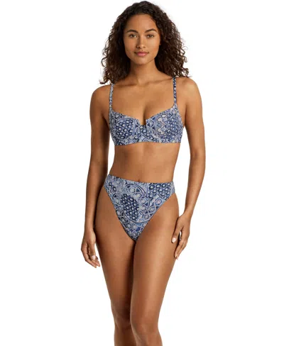 Ralph Lauren Women's Notch Printed Swim Top In Multi