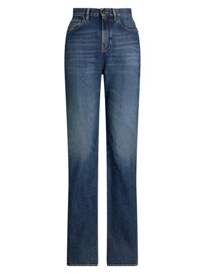 Ralph Lauren Women's Nova Mid-rise Straight Jeans In Blue