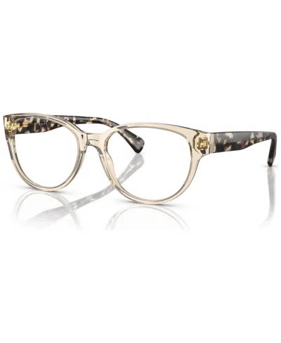 Ralph Lauren Women's Oval Eyeglasses, Ra7151 54 In Shiny Transparent Light Brown