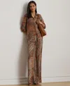 Ralph Lauren Paisley Crepe Wide-leg Pant In Multi