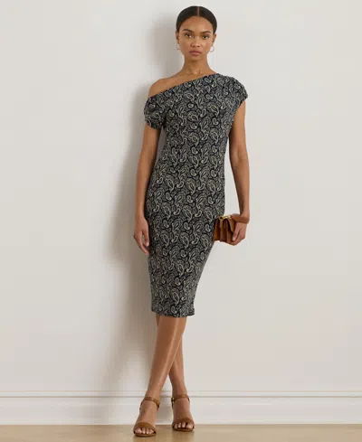 Ralph Lauren Women's Paisley Jersey Off-the-shoulder Dress In Multi