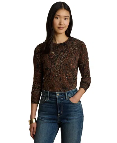 Ralph Lauren Women's Paisley Long-sleeve Sweater In Black Multi