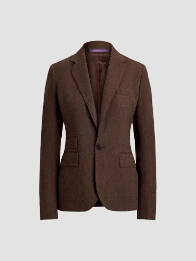 Ralph Lauren Women's Parker Herringbone Wool-blend Jacket In Brown
