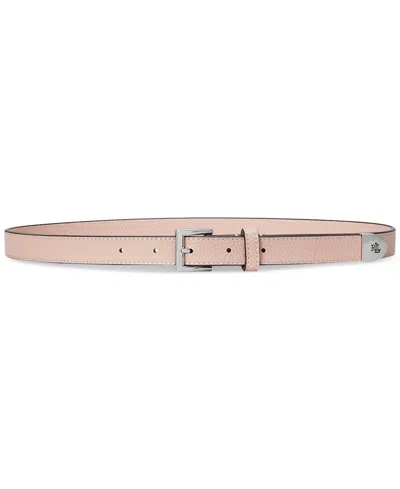 Ralph Lauren Women's Pebbled Leather Skinny Belt In Sunrise Blush
