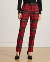 Ralph Lauren Checked Plaid Wool-blend Cropped Pant In Multi