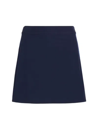 Ralph Lauren Women's Striped Pleat-back Skort In Refined Navy Multi