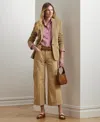 Ralph Lauren Pleated Cotton Twill Wide-leg Cargo Pant In Sand Dune