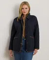 Ralph Lauren Women's Plus Size Quilted Coat, Exclusively For Macys In Blue