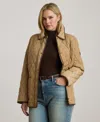 Ralph Lauren Women's Plus Size Quilted Coat, Exclusively For Macys In Brown