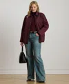 Ralph Lauren Women's Quilted Velboa-lined Coat In Burgundy