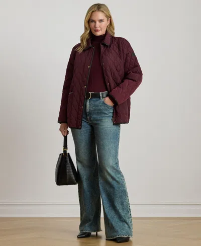 RALPH LAUREN WOMEN'S PLUS SIZE QUILTED COAT, EXCLUSIVELY FOR MACYS
