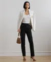 Ralph Lauren Petite Double-faced Stretch Cotton Pants In Black