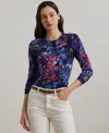 Ralph Lauren Womens Print Cotton Blend Sweater P Xs 3x In Multi