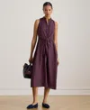Ralph Lauren Print Tie-front Crepe Sleeveless Dress In Purple