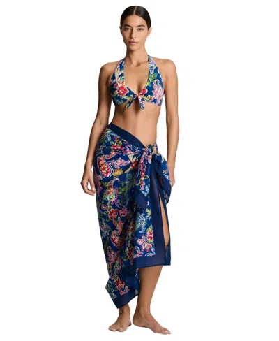 Ralph Lauren Women's Printed Border Swim Pareo Cover-up Skirt In Multi