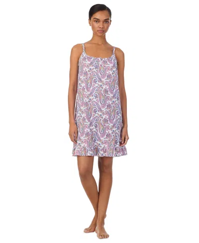 RALPH LAUREN WOMEN'S PRINTED DOUBLE-STRAP NIGHTGOWN