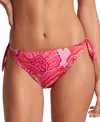 Ralph Lauren Women's Printed Side Tie Hipster Bikini Bottoms In Pink