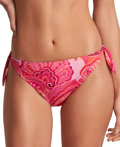 Ralph Lauren Women's Printed Side Tie Hipster Bikini Bottoms In Red