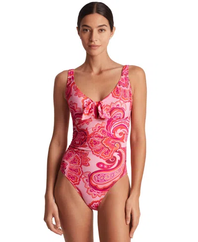Ralph Lauren Women's Printed Tie-front One-piece Swimsuit