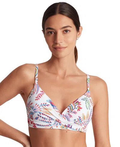 RALPH LAUREN WOMEN'S PRINTED TWIST-FRONT UNDERWIRE BIKINI TOP