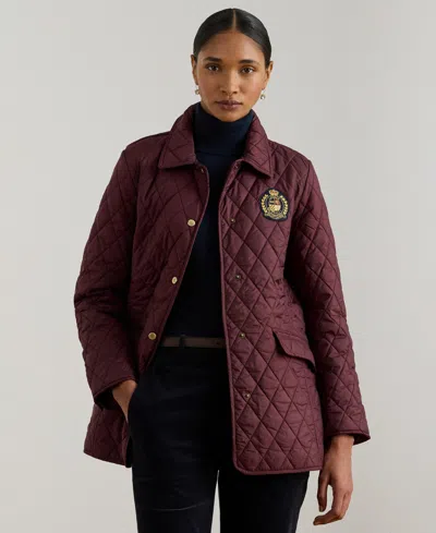 Ralph Lauren Women's Quilted Crest Jacket In Burgundy