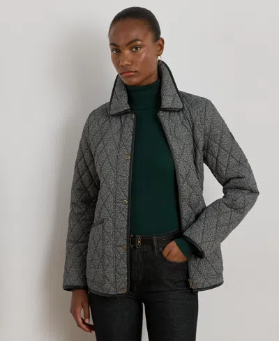 Ralph Lauren Women's Quilted Velboa-lined Jacket In Black,cream Hb