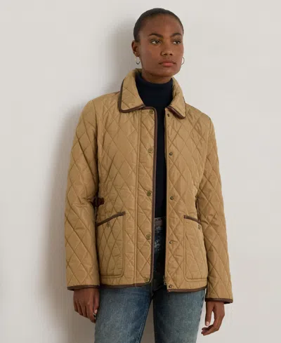 Ralph Lauren Women's Quilted Velboa-lined Jacket In Brown