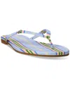 Ralph Lauren Striped Logo-plaque Flip-flops In Multi