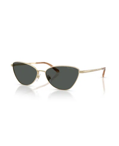 Ralph Lauren Women's Rectangle Sunglasses, Rl7093 In Gold