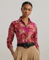 Ralph Lauren Womens Relaxed Fit Floral Linen Shirt P Xs 3x In Multi