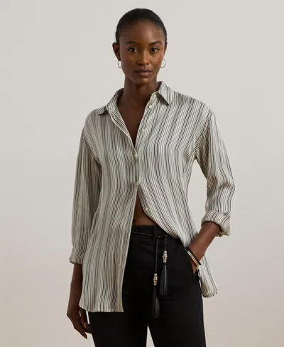Ralph Lauren Women's Relaxed-fit Striped Satin Shirt