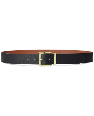Ralph Lauren Women's Reversible Leather Belt In Black,lauren Tan