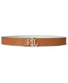 Ralph Lauren Women's Reversible Pebbled Leather Belt In Brown