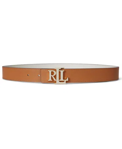 Ralph Lauren Women's Reversible Pebbled Leather Belt In Brown