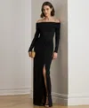 Ralph Lauren Sakaris-long Sleeve-gown In Black