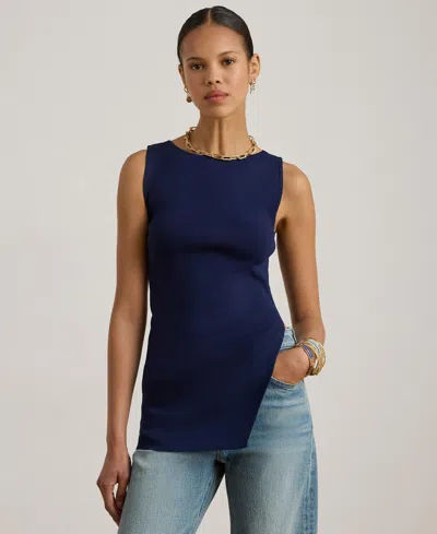 Ralph Lauren Women's Rib-knit Sleeveless Sweater In Blue